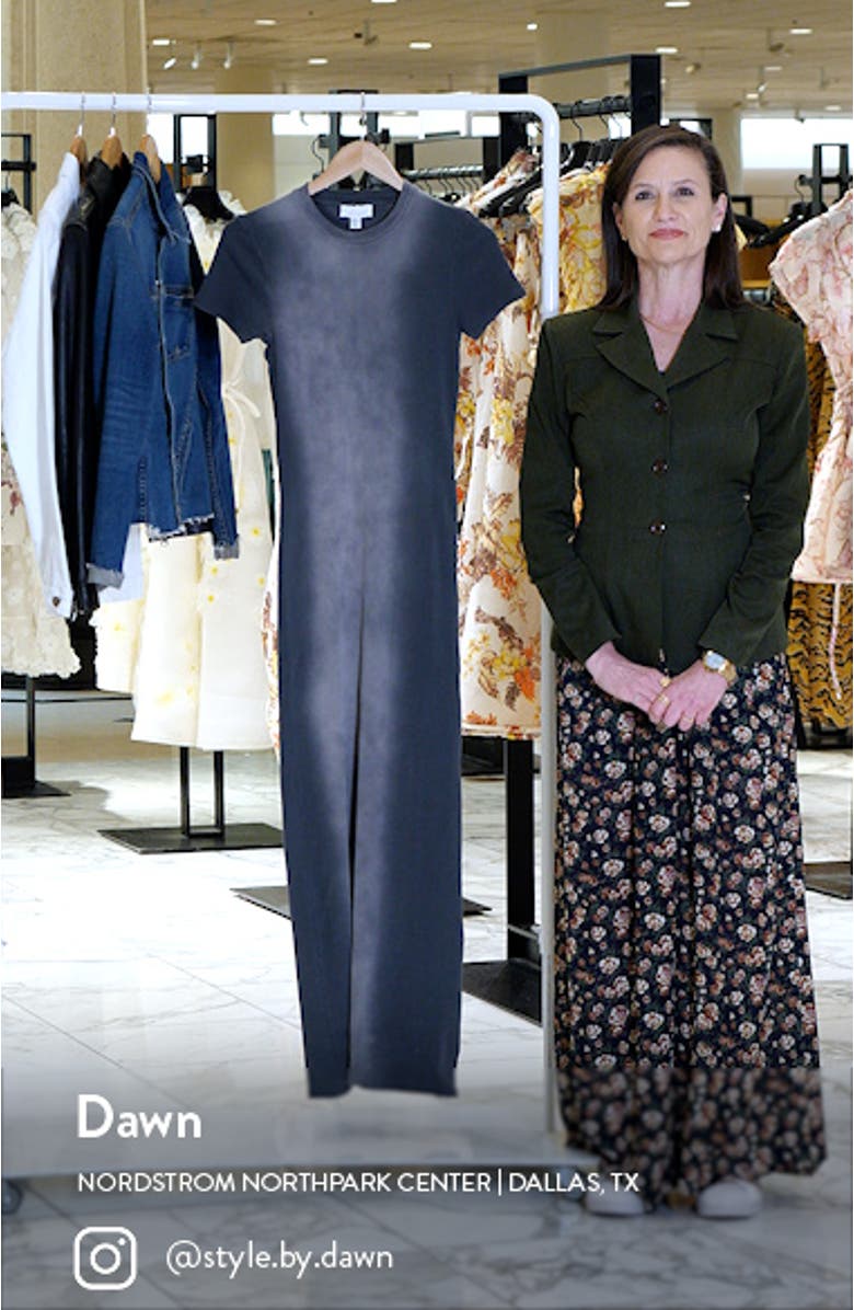 Acid Wash Rib Midi T-Shirt Dress, sales video thumbnail