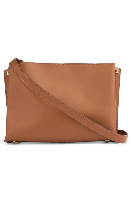 Lk Bennett Evie Leather Crossbody Bag In Tan