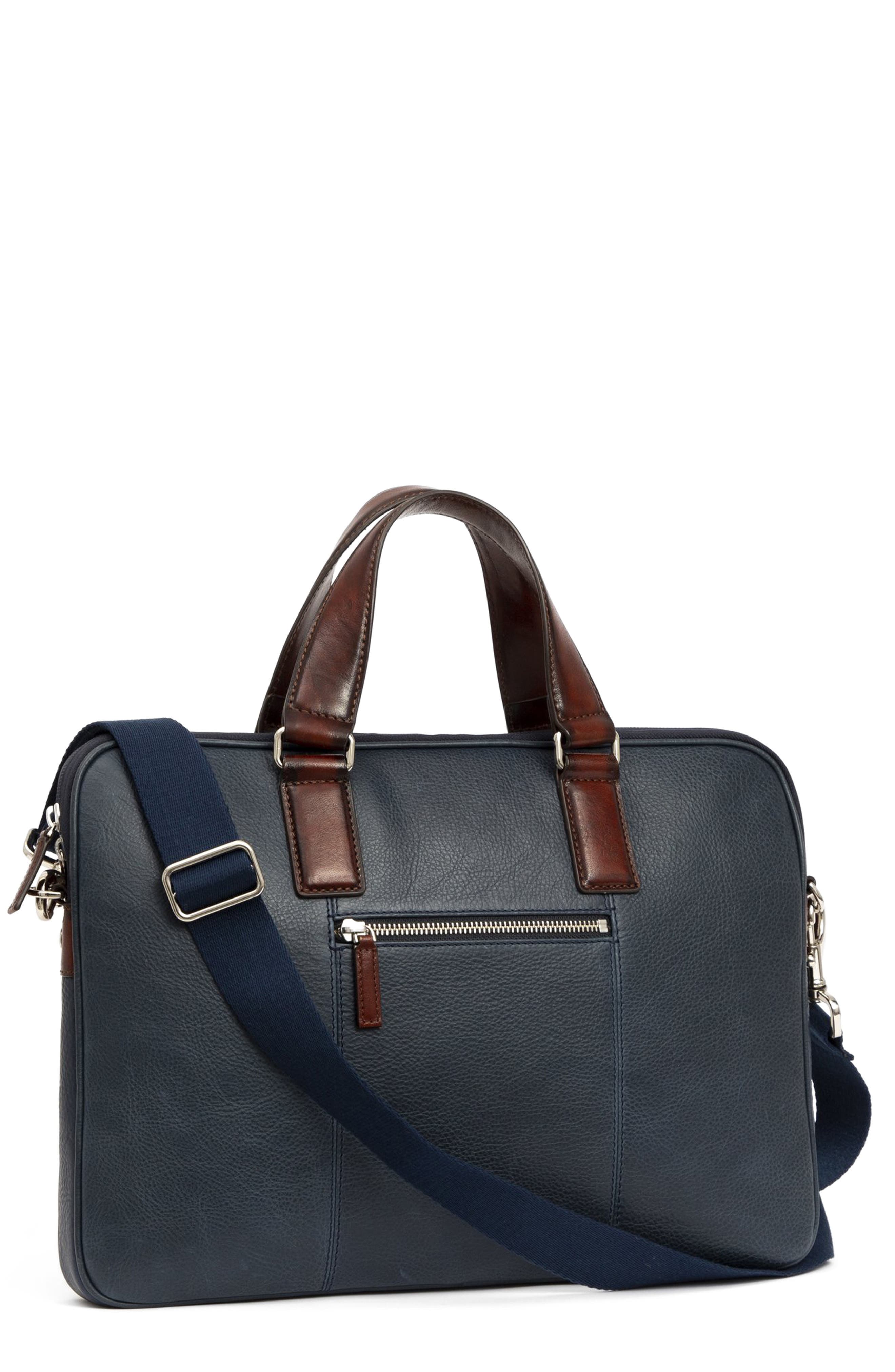PinoPorte Nino Briefolio Leather Bag, Main, color, 