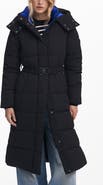 Desigual Quilted Puffer Longline Coat with Removable Hood