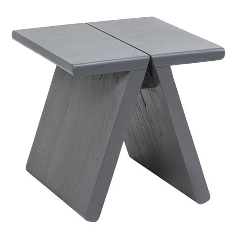 Jack Rustic Scandinavian Handcrafted Solid Mindi Wood Sculptural Base Accent Stool