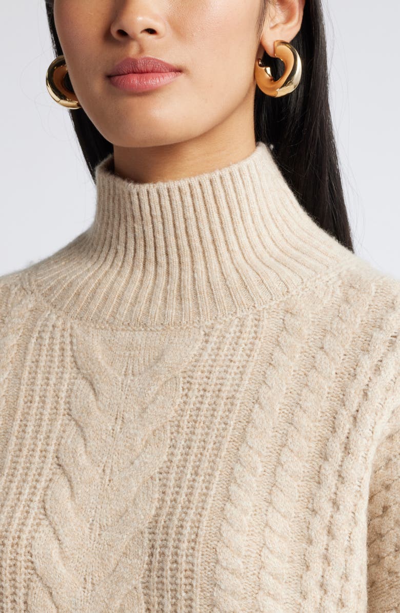 Nordstrom High Low Mock Neck Fisherman Sweater, Alternate, color, 