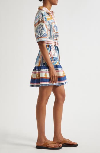 Cerrado Stamps Print Linen Shirtdress