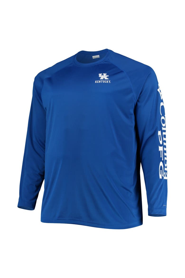 Men's Columbia Royal Kentucky Wildcats Big & Tall Terminal Tackle Raglan Omni-Shade Long Sleeve T-Shirt, Alternate, color, Royal