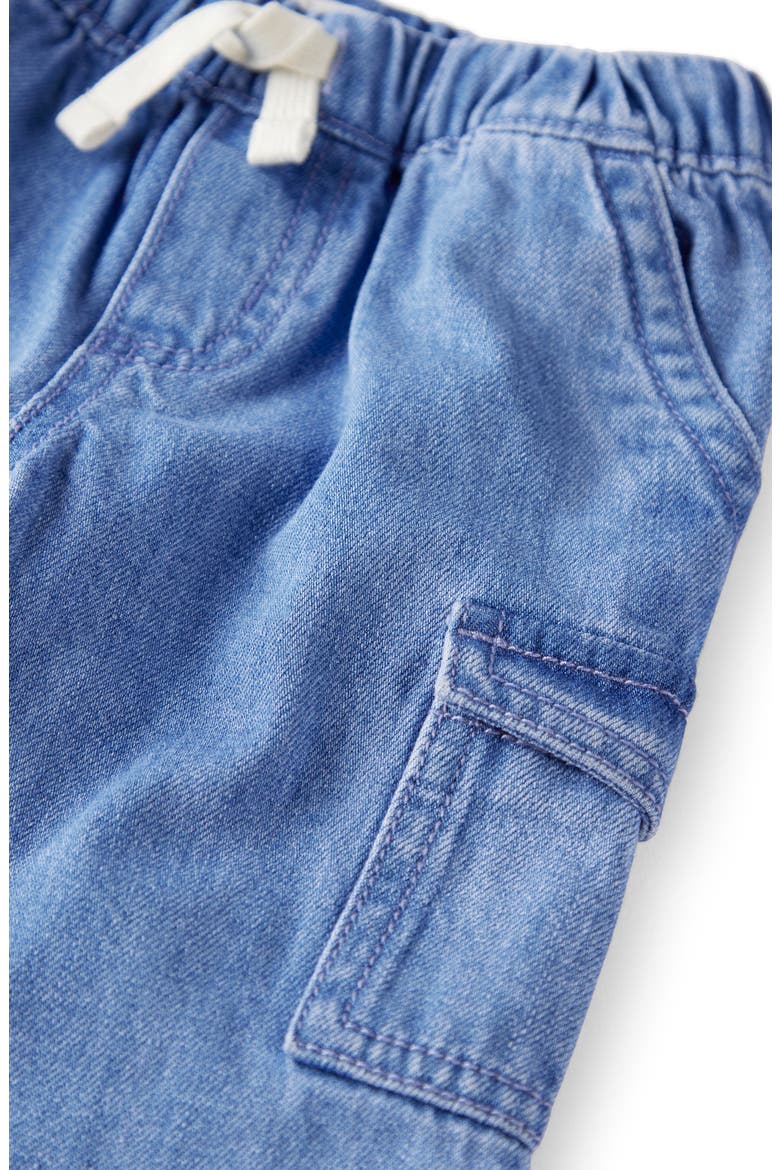 Kids' Organic Cotton Cargo Jeans, Alternate, color, DENIM