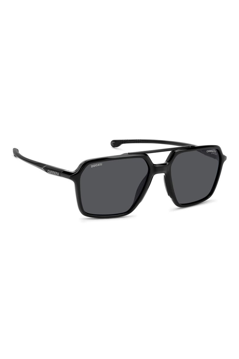 x Ducati 55mm Carduc Rectangle Sunglasses, Alternate, color, BLACK/ GREY
