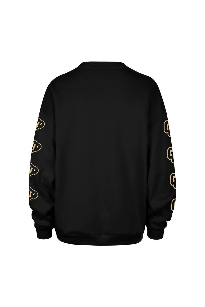 Women's '47 Black Colorado Buffaloes Go Big Oversized Pullover Sweatshirt, Alternate, color, Black