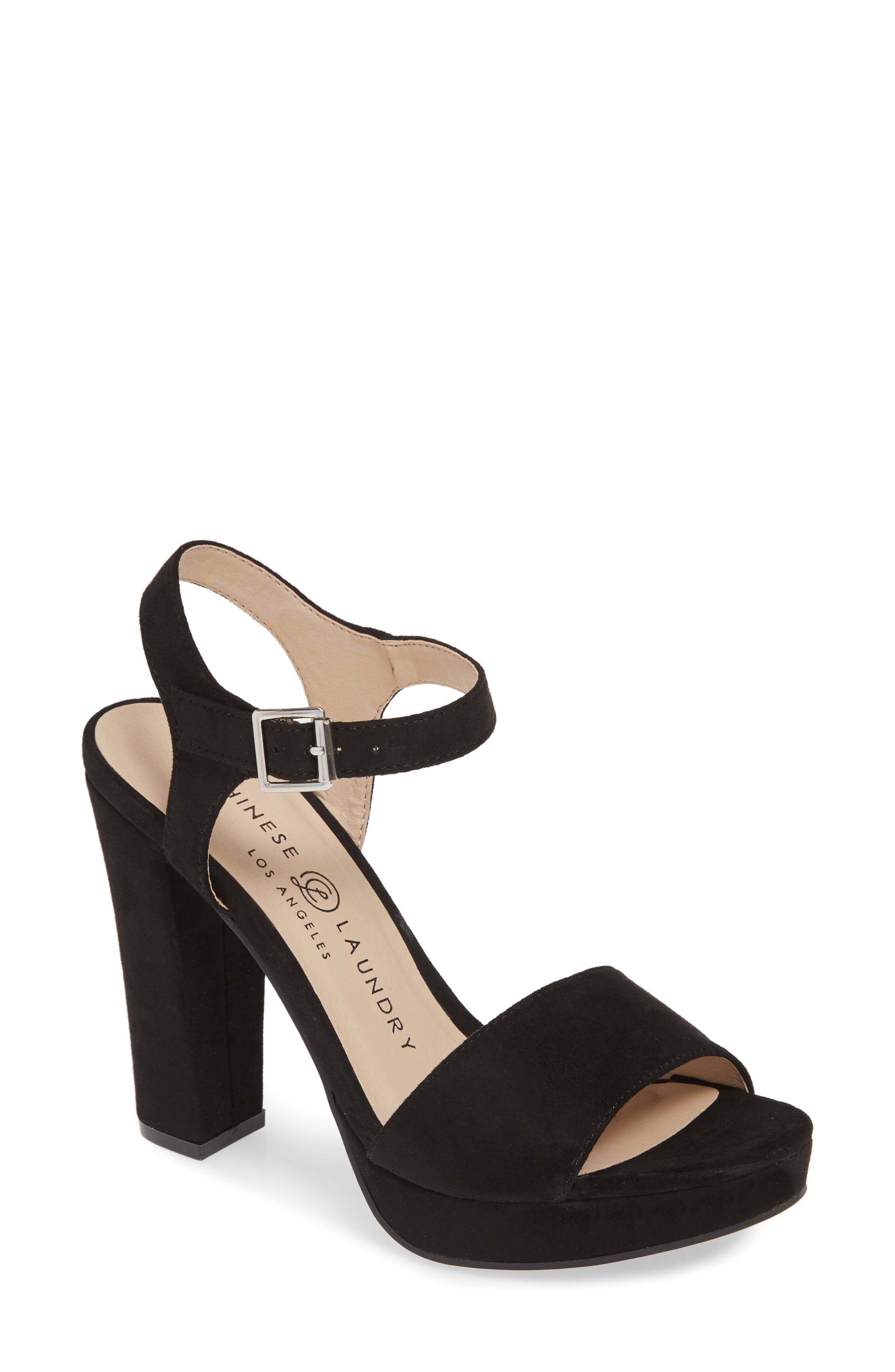 Aced Platform Sandal, Main, color, BLACK