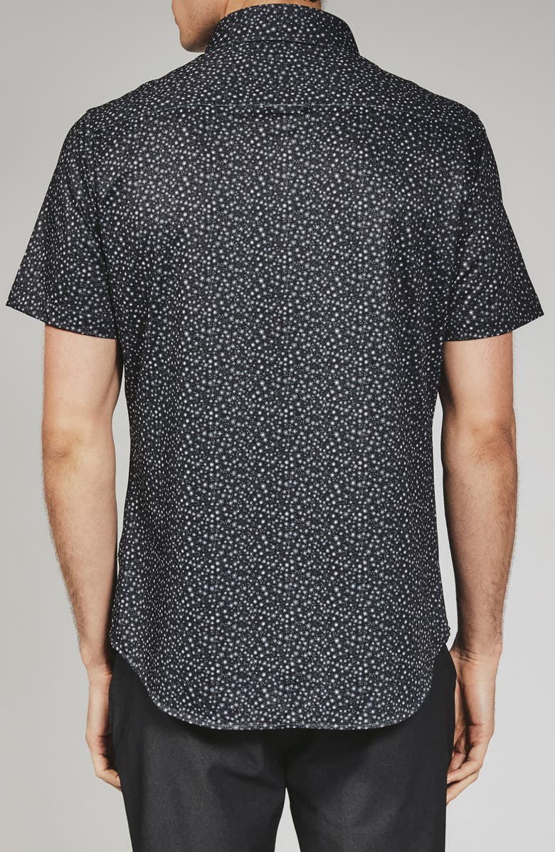 7 Diamonds Mercer Floral Short Sleeve Button-Up Shirt, Alternate, color, Black