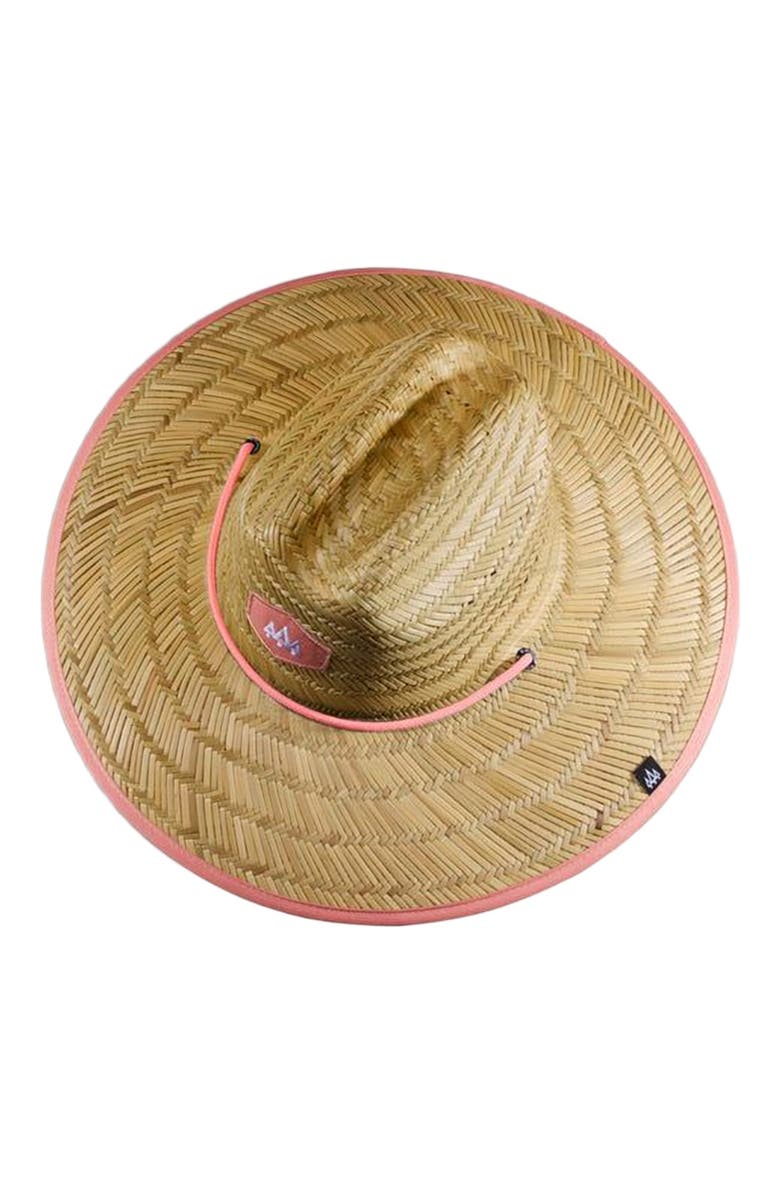 Hemlock Bare Straw Lifeguard Hat, Alternate, color, Coral Trim