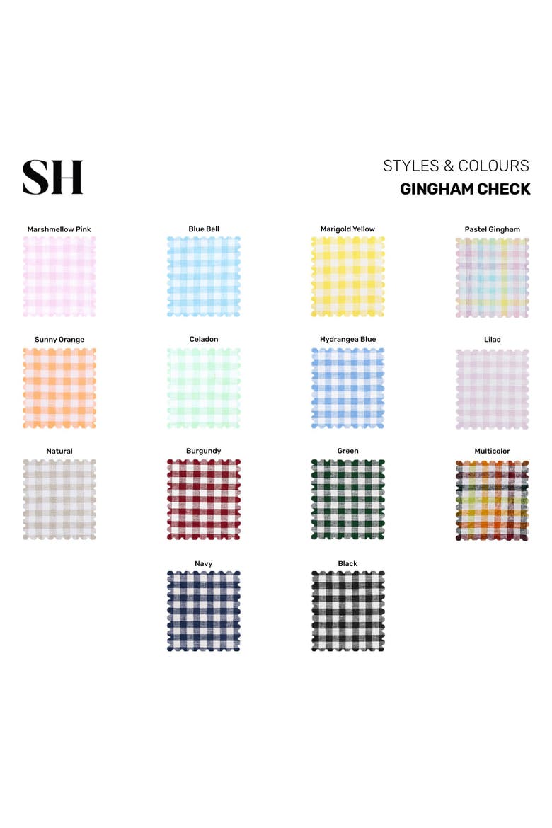 Linen Table Throw 52 x 52 Inch - Gingham Check, Alternate, color, Pastel Gingham