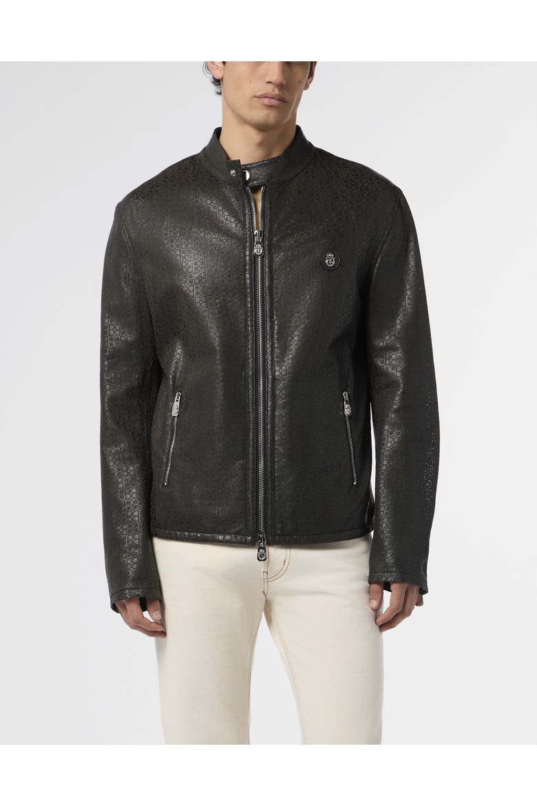 Perforated Moto Jacket Bb Men, Main, color, black
