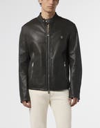 BILLIONAIRE Perforated Moto Jacket Bb Men