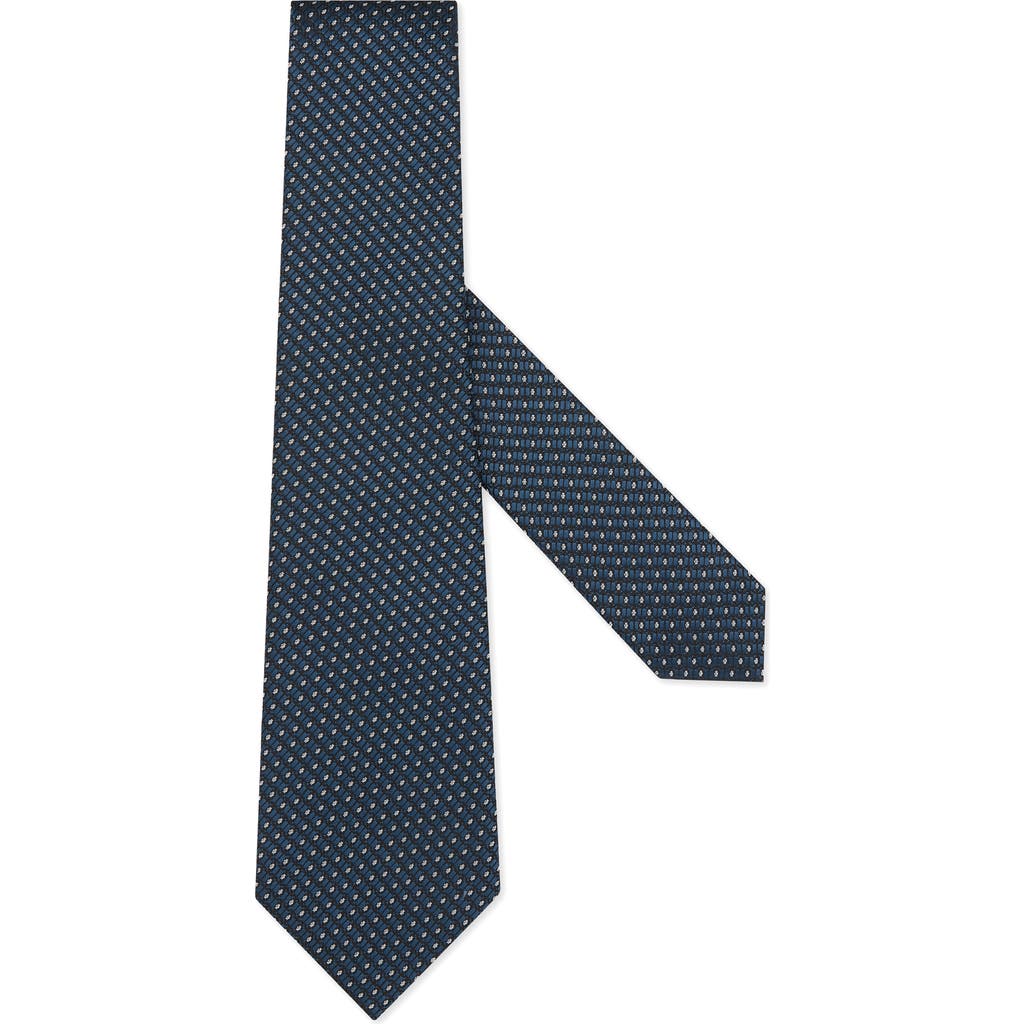 ZEGNA TIES Grid Silk Tie in Teal