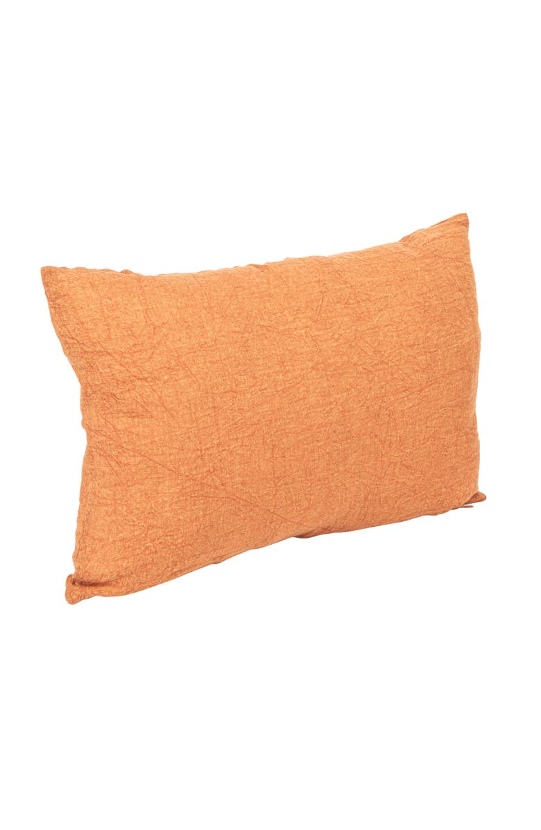 Storied Home 24 Inches Stonewashed Linen Lumbar Pillow, Main, color, Orange