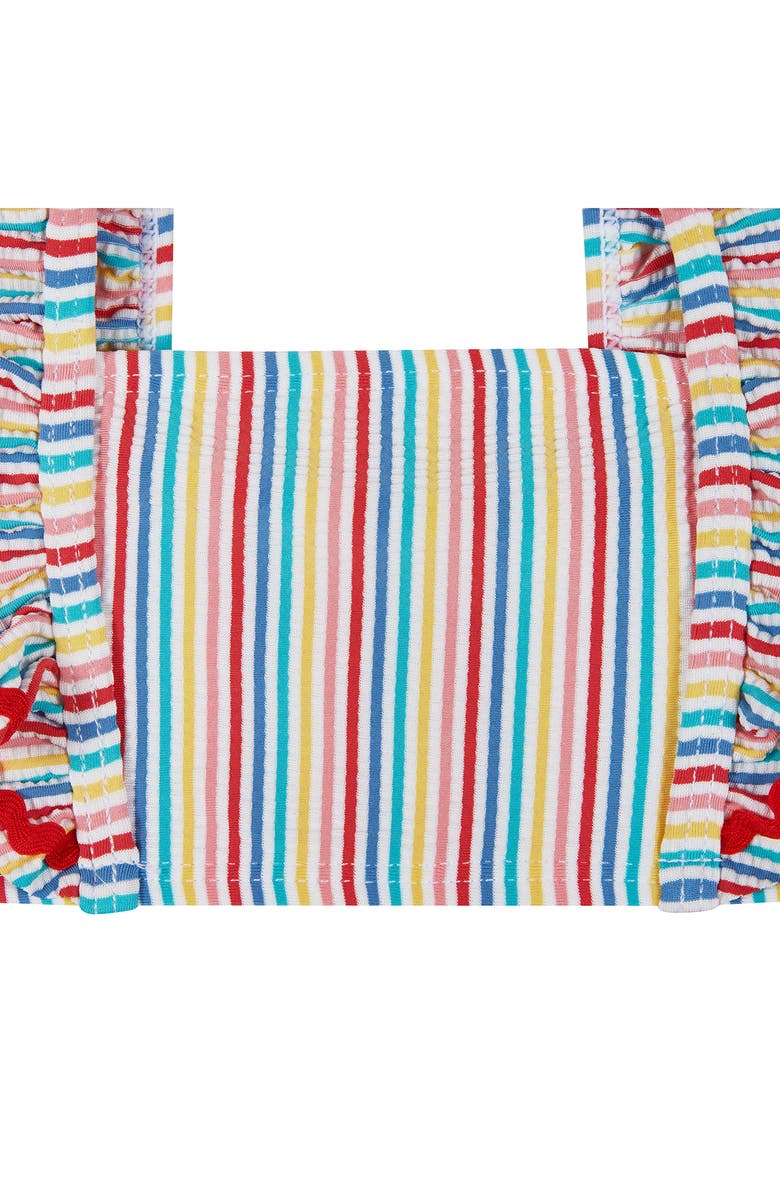 Andy & Evan Three-Piece Ruffle Trim Bikini & Headband Set, Alternate, color, Rainbow