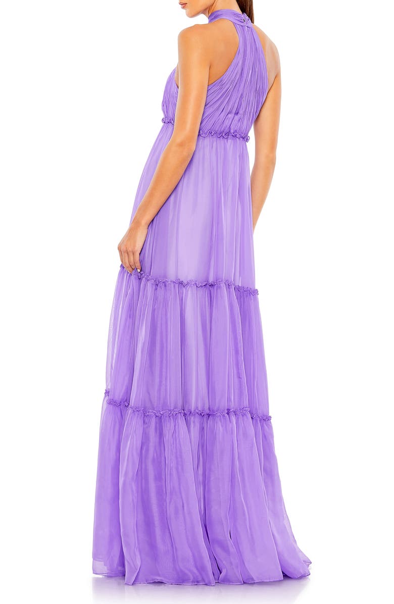 Mac Duggal Bow Neck Tiered Ruffle Gown, Alternate, color,