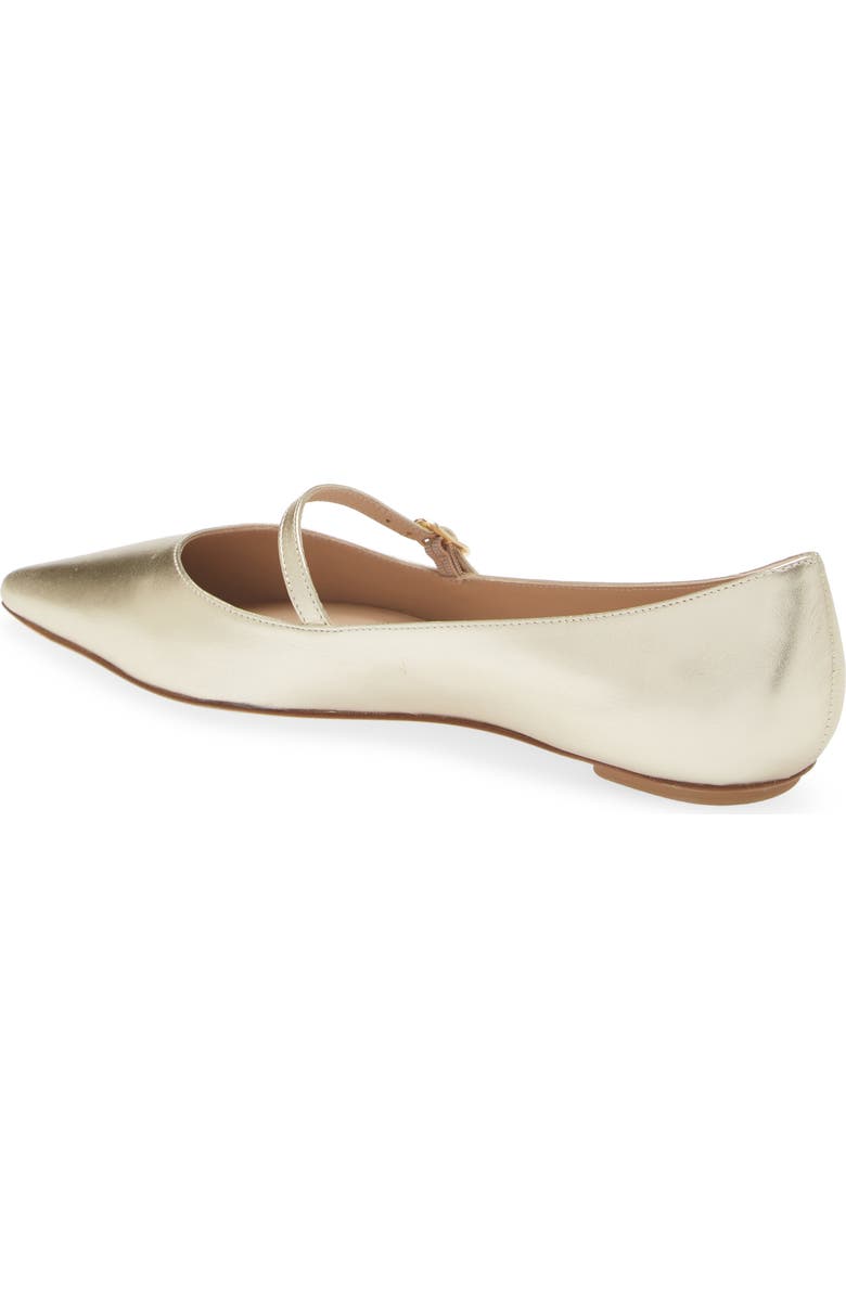 Stuart Weitzman Emilia Mary Jane Flat, Alternate, color, Light Gold
