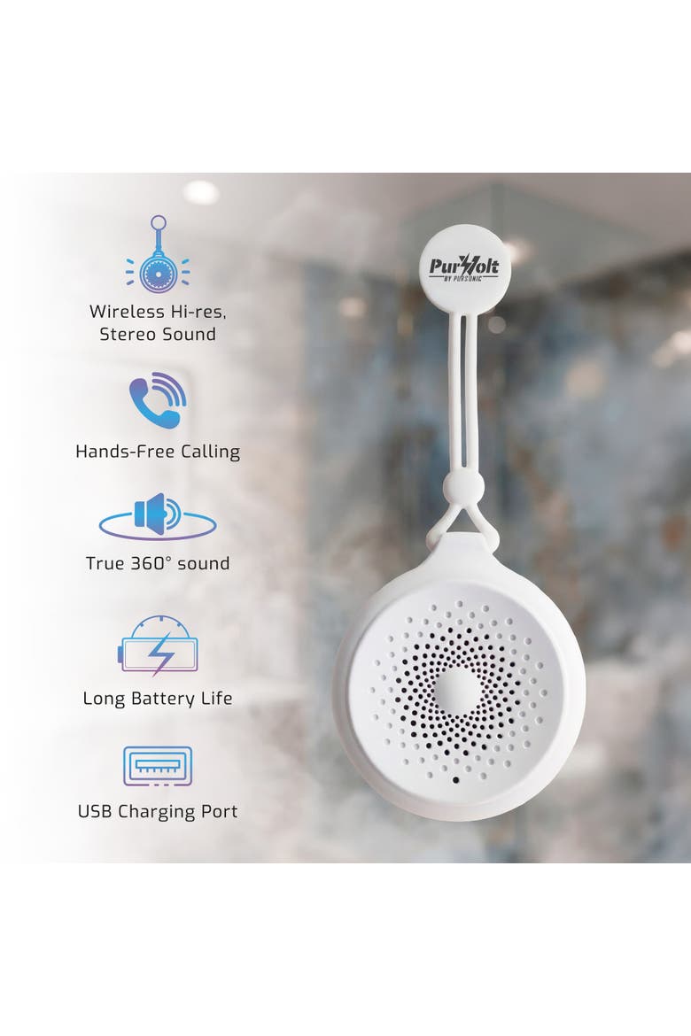 Peak Wireless Speaker & Waterproof Wireless Speaker Bundle, Alternate, color, White