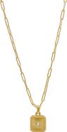 Adornia Water Resistant 14K Yellow Gold Plated Stainless Steel Paperclip Chain Pendant Necklace