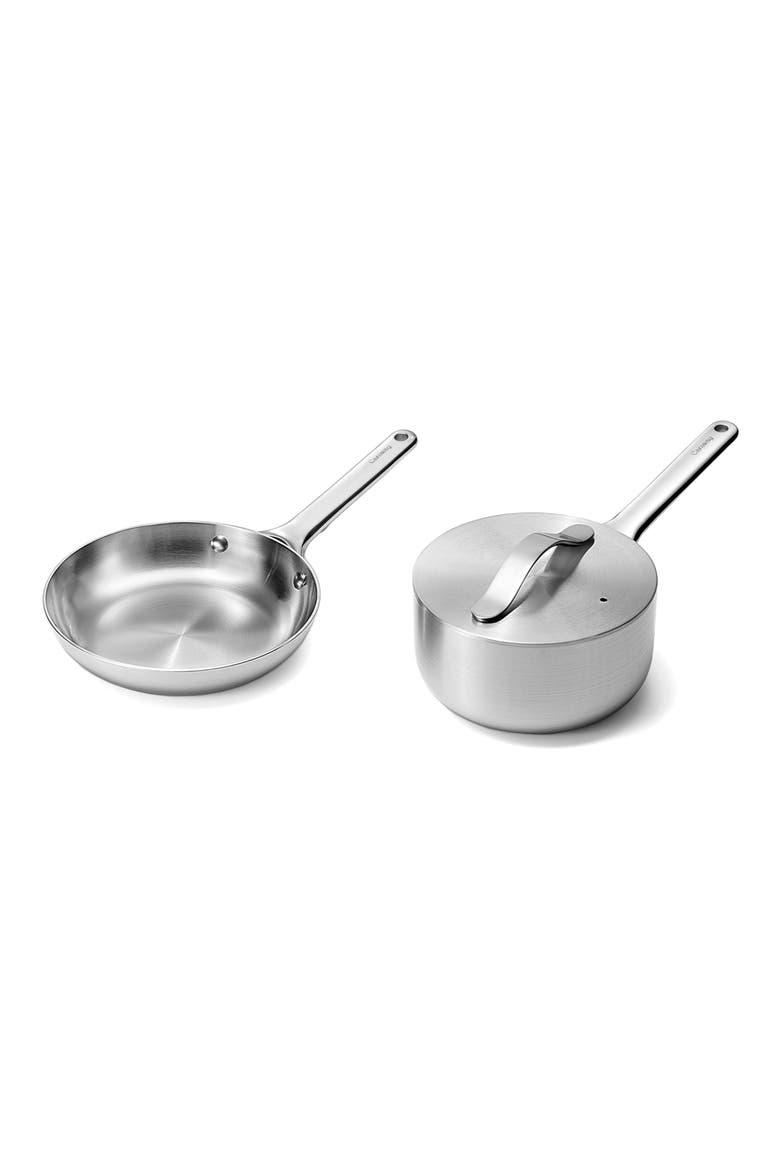 Stainless Steel 8" Fry Pan & 1.75-Quart Sauce Pan Set, Main, color, STAINLESS STEEL