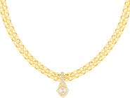 EF Collection Daphne Diamond Pendant Double Chain Necklace