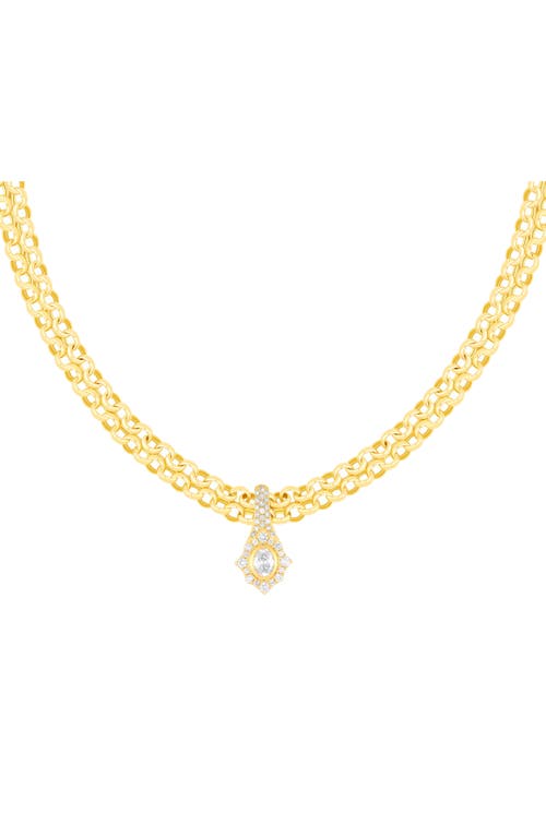 Ef Collection Daphne Diamond Pendant Double Chain Necklace In Gold