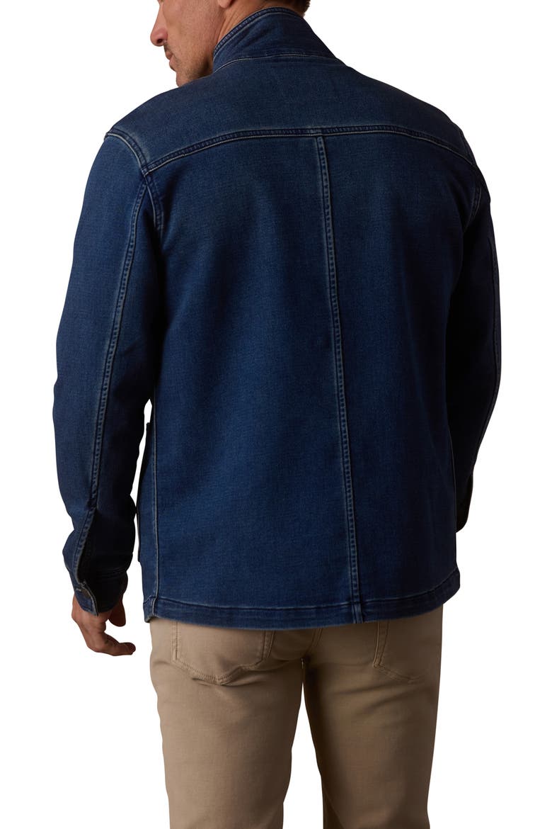 Comfort Terry Denim Chore Coat, Alternate, color, DARK WASH