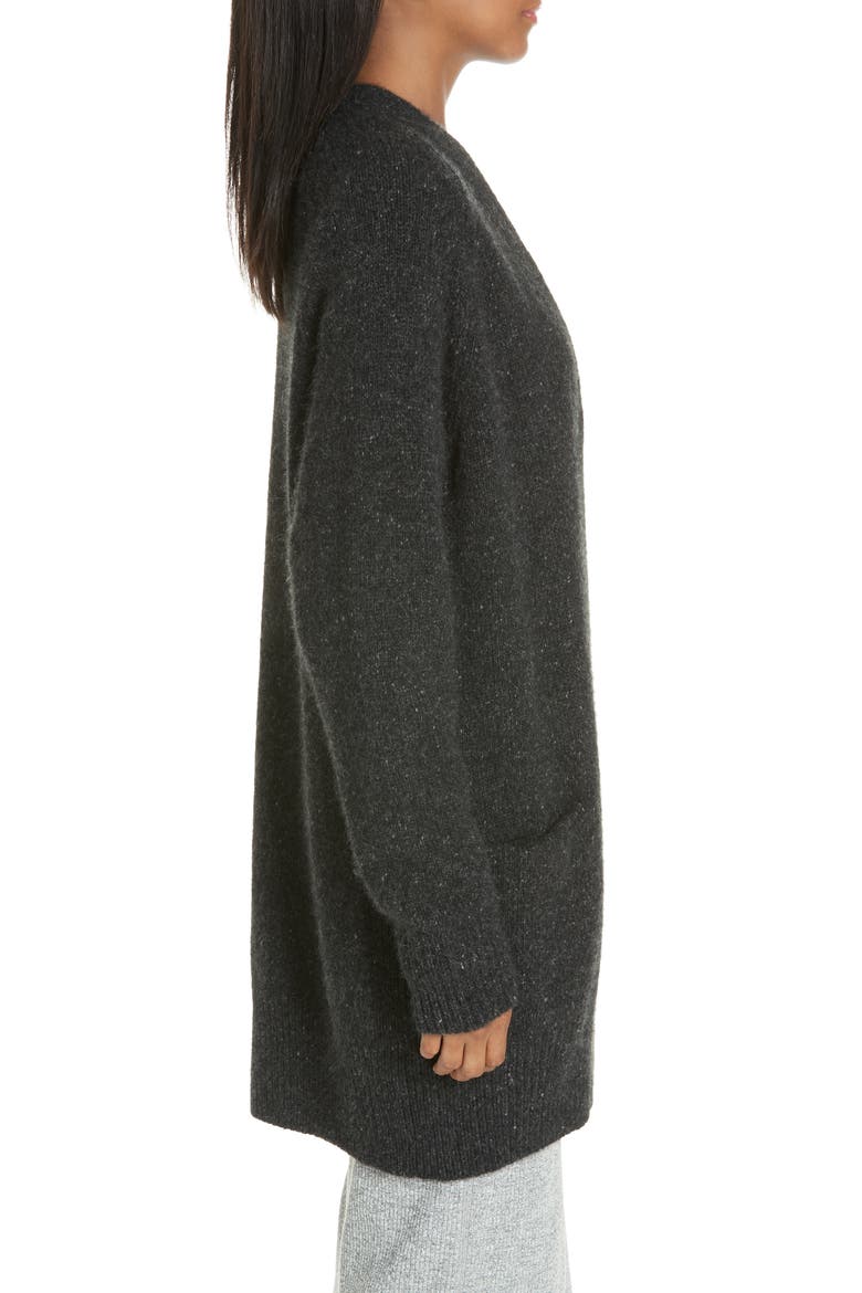 Cashmere Raglan Sleeve Open Front Cardigan, Alternate, color, CHARCOAL