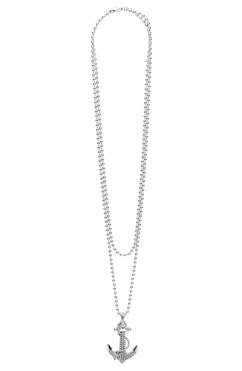 LAGOS Signature Caviar Anchor Pendant Necklace, Alternate, color, 
