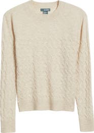 Griffen Wondering Cable Wool 
Cashmere Crewneck Sweater