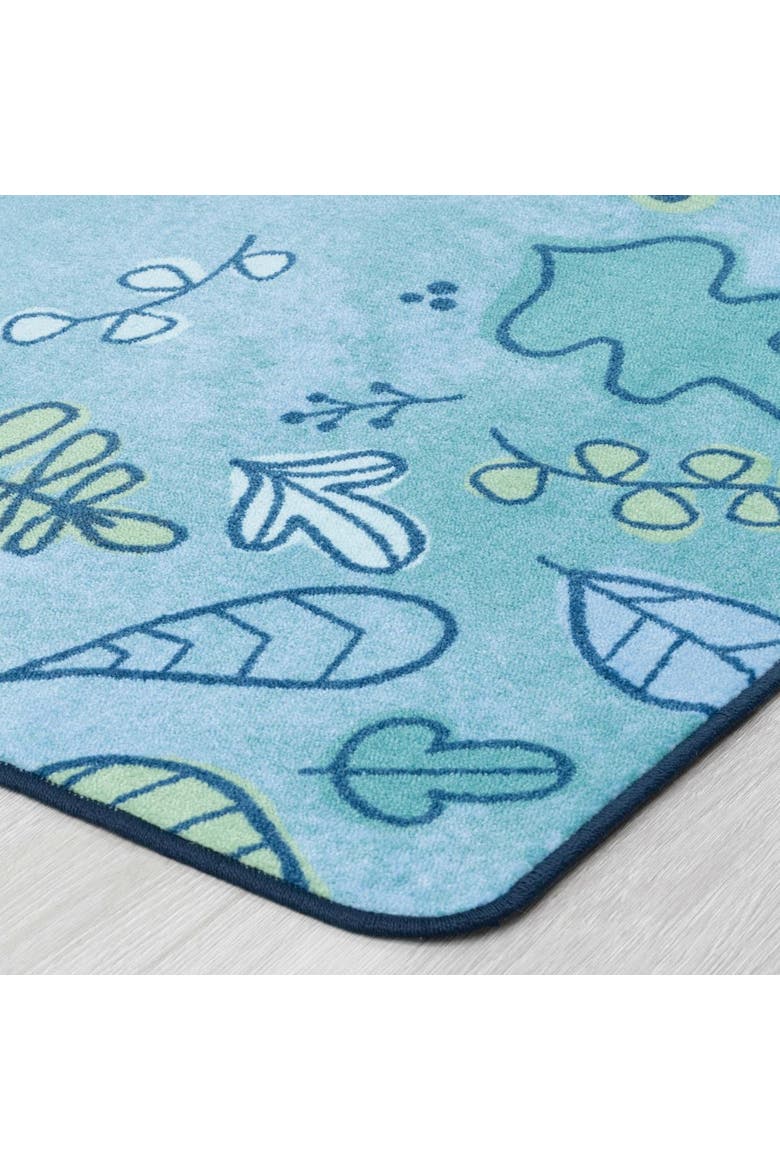 Falling Leaves Border Carpets, Alternate, color, Blue