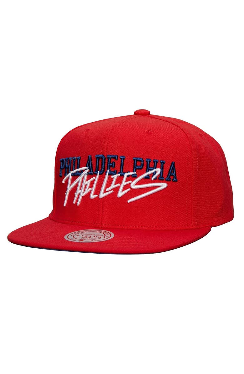 Mitchell & Ness Men's Mitchell & Ness Red Philadelphia Phillies Team Tagged Snapback Hat, Main, color, Red