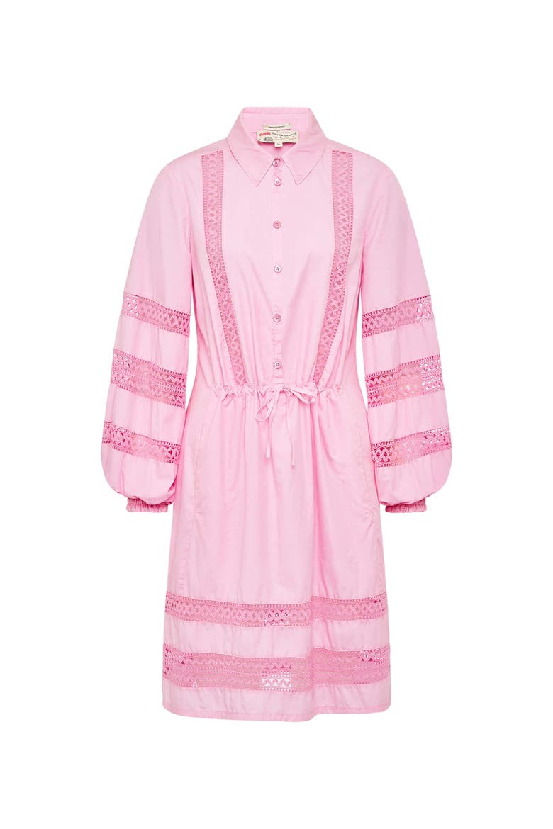Knee Length Cotton Blend Dream Dress With Macrame Details, Main, color, Light Pink