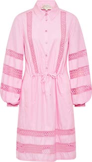 Maison Common Knee Length Cotton Blend Dream Dress With Macrame Details