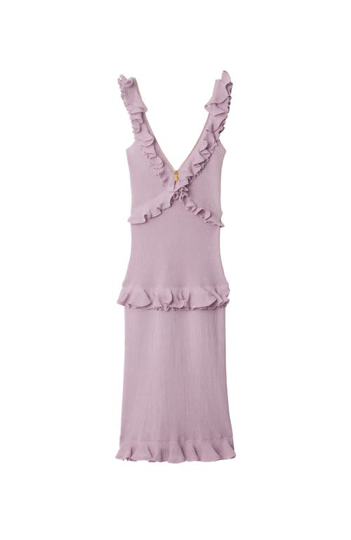 Burberry Ruffle V-neck Sleeveless Maxi Dress In Wisteria