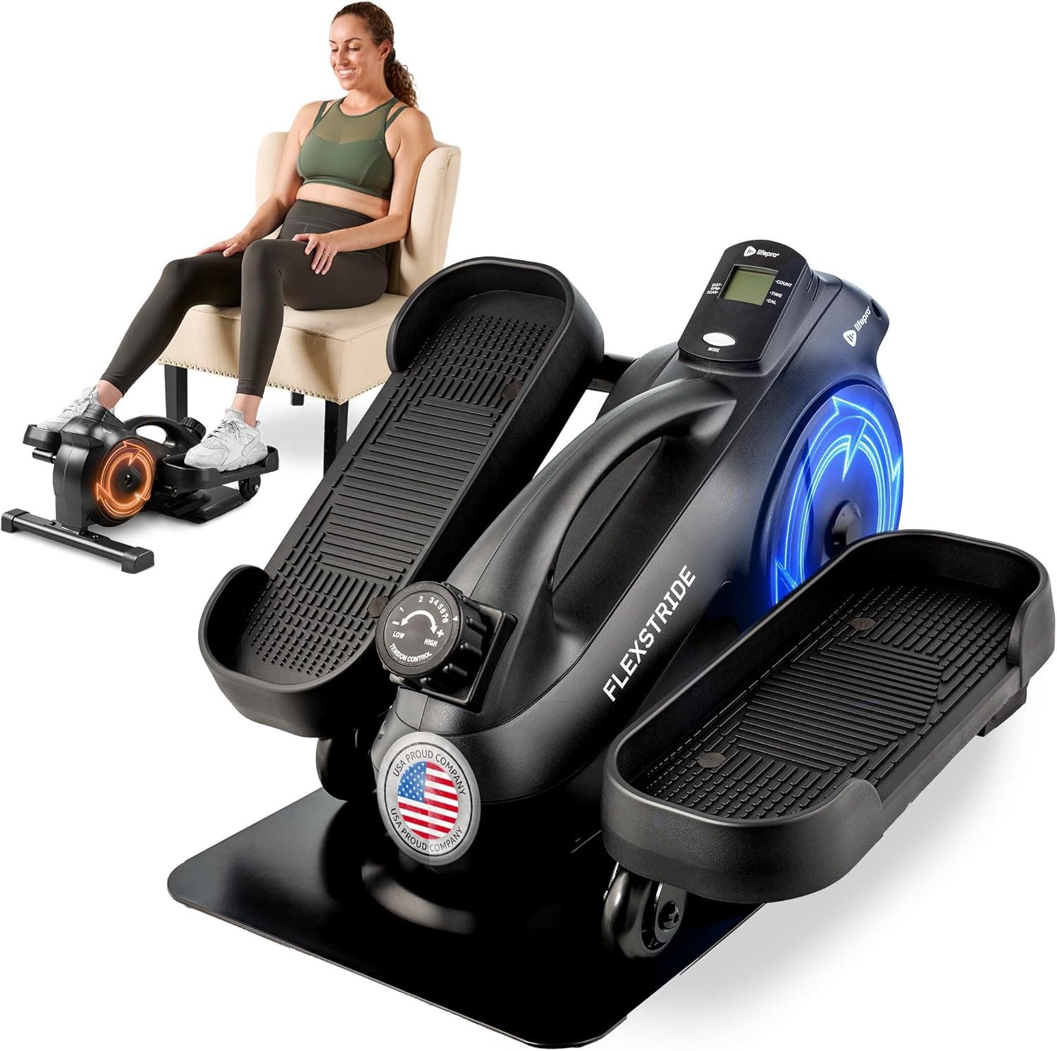 Lifepro Flex Stride Under Desk Bike Pedal Mini Elliptical Exerciser In Black