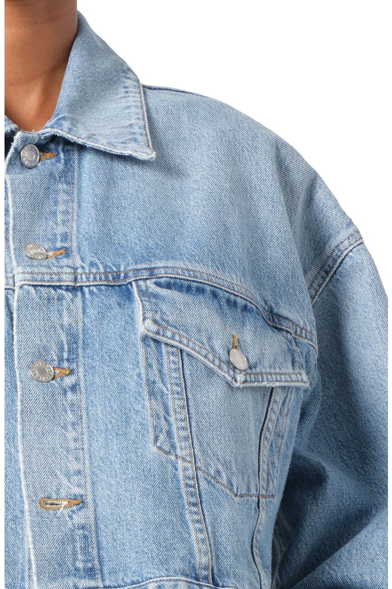 Palmer Crop Denim Jacket, Alternate, color, SPACE (WORN LT BLUE)