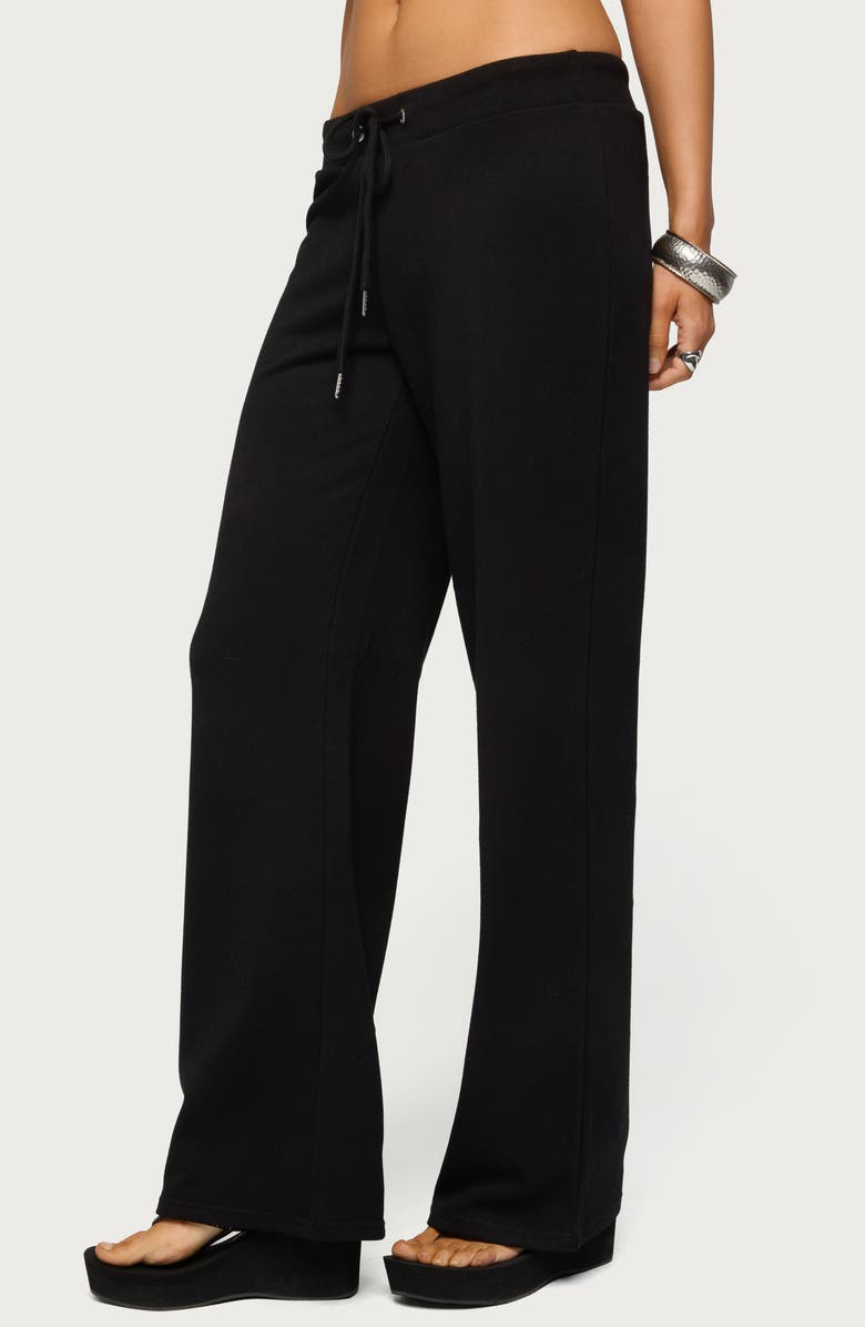 EDIKTED Quinn Straight Leg Sweatpants, Alternate, color, Black