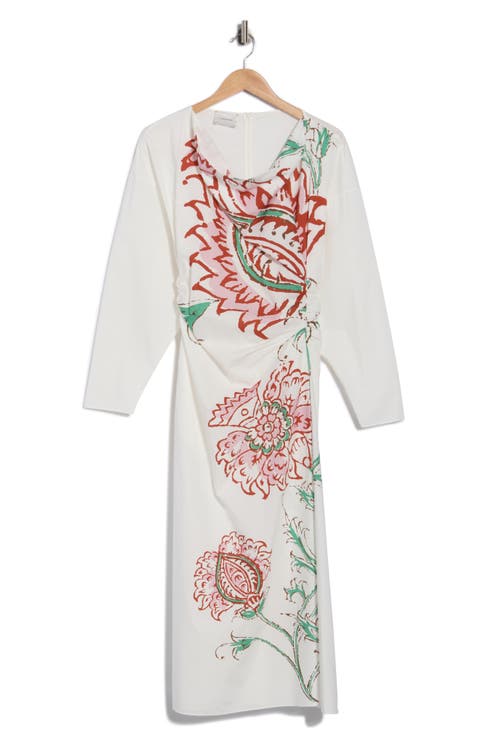 Cowl Neck Long Sleeve Midi Dress