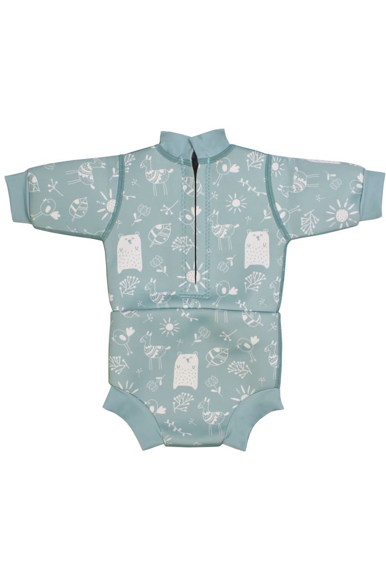 Happy Nappy Wetsuit with Reusable Swim Diaper, Alternate, color, Sunny Bear