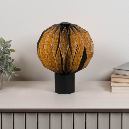 Jonathan Y Quincy 11" Modern Minimalist Paper Pleated Orb Accent Led Table Lamp In Black