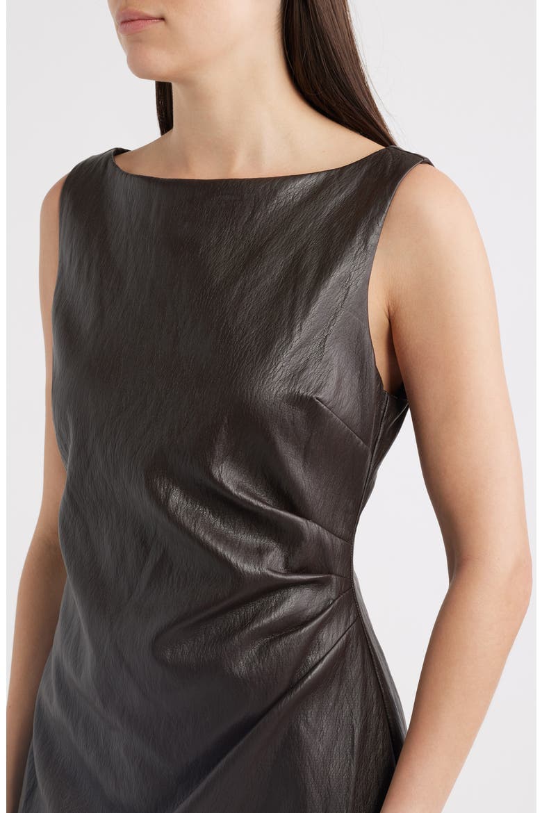 Faux Leather Minidress, Alternate, color, ESPRESSO