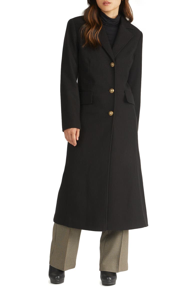 Military Power Coat, Main, color, BLACK
