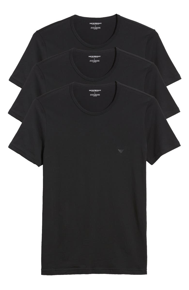 Emporio Armani 3-Pack Crewneck Cotton T-Shirts, Alternate, color, 