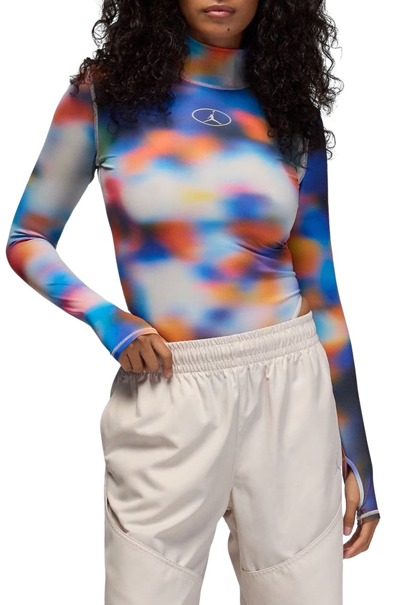 Jordan Flight Mountainside Long Sleeve Thong Bodysuit, Main, color, Pure Platinum