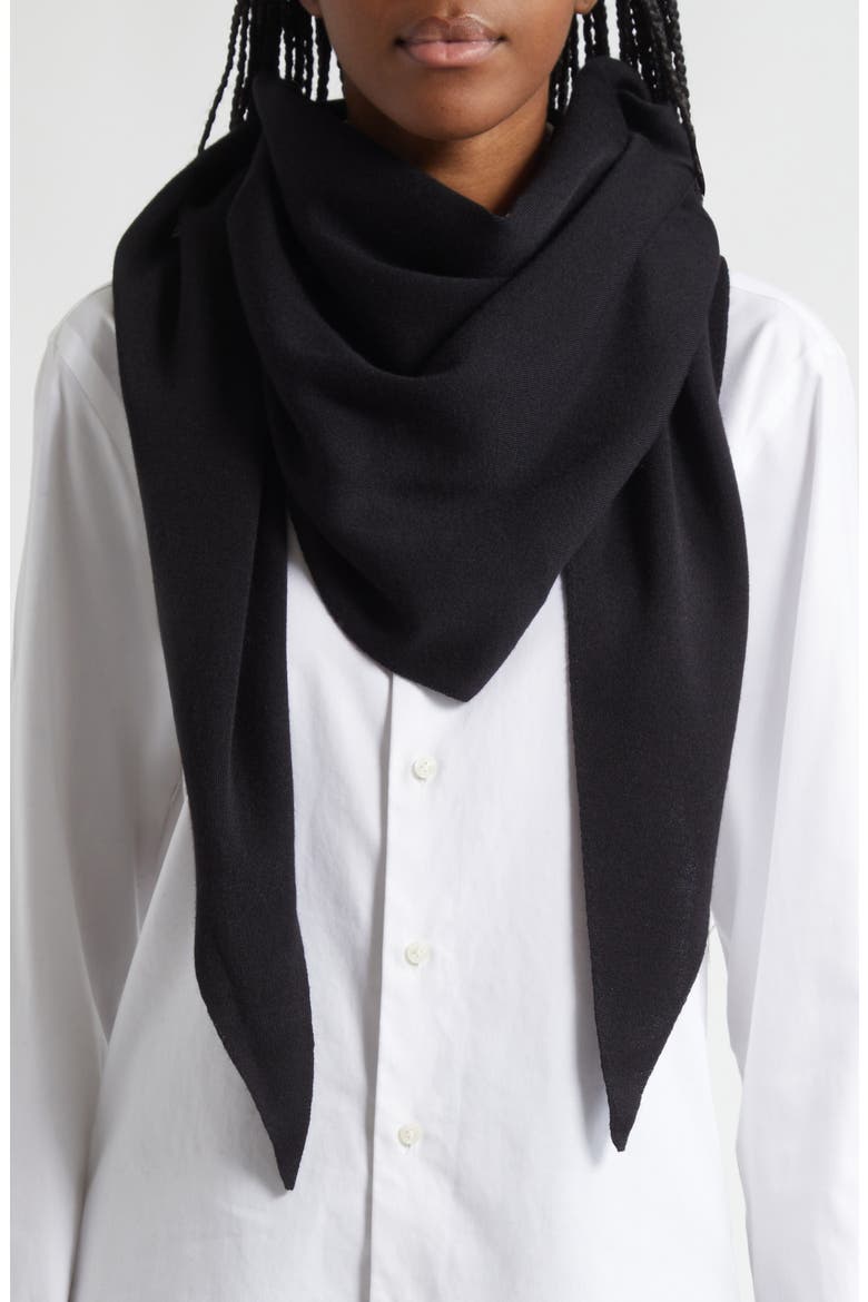 Diamond Knit Cashmere & Silk Scarf, Alternate, color, BLACK