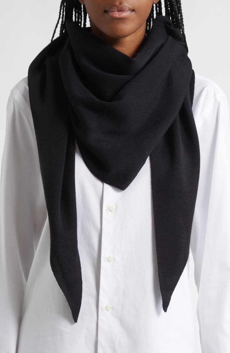 Akris Diamond Knit Cashmere & Silk Scarf, Alternate, color, Black