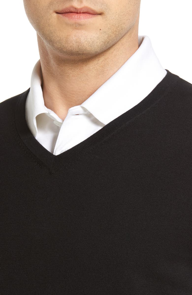 Cutter & Buck Lakemont V-Neck Sweater, Alternate, color, Black