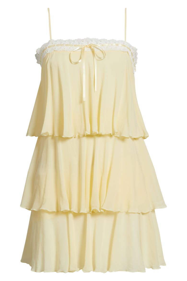 Cedra Layered Ruffle Dress, Alternate, color, BUTTER LEMON